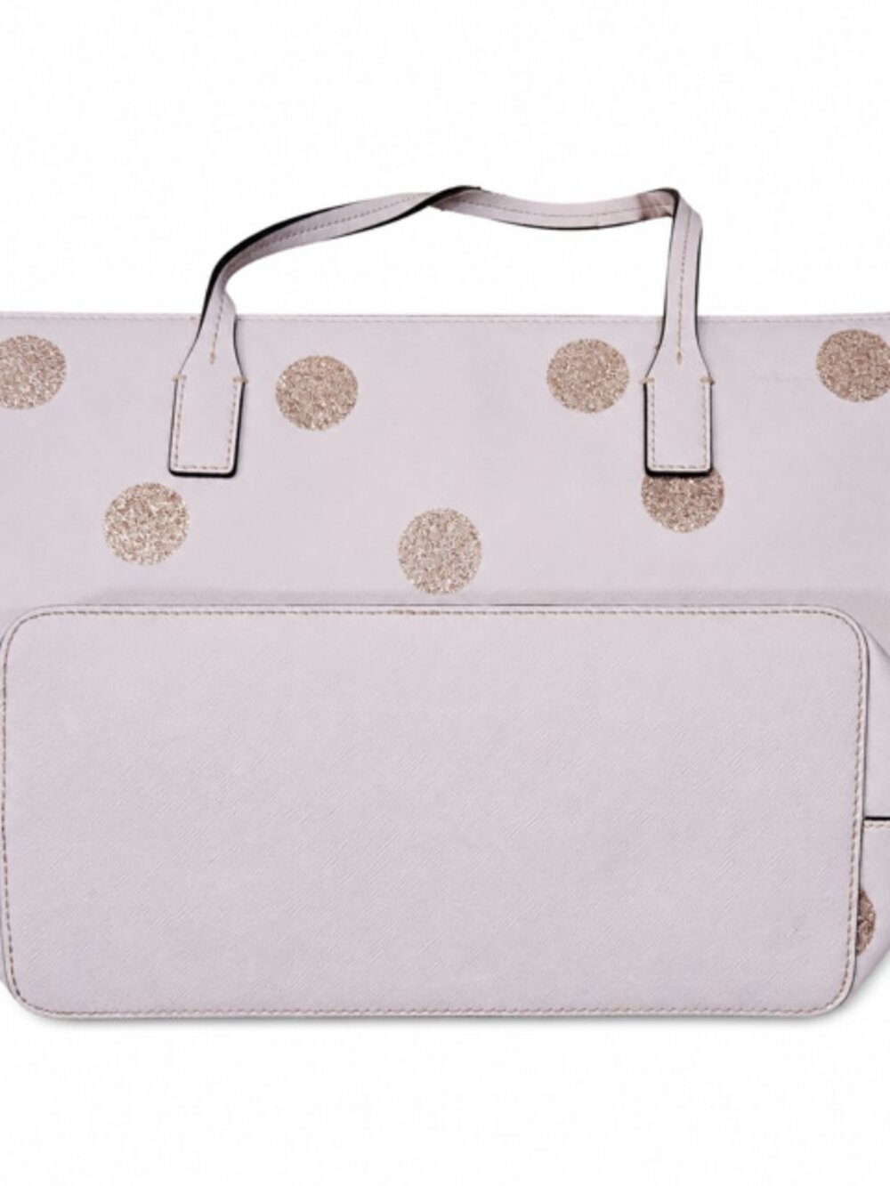 Kate Spade Tote Pink And Pink Glitter Polka Dots Pristine Condition - Picture 3 of 7